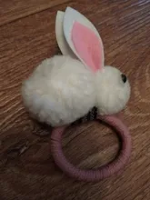 Lindo animal Bola de pelo de conejo, anillo mujer banda de goma elástica pelo bandas coreano sombreros niños ornamentos accesorios para el cabello