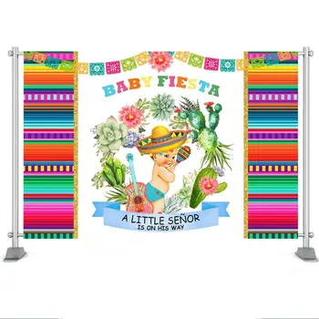 

Fiesta Baby Shower Backdrop Mexcian Fiesta Boy Baby Shower Party Decor Colorful Stripes Flags Taco Bout Little Boy Background