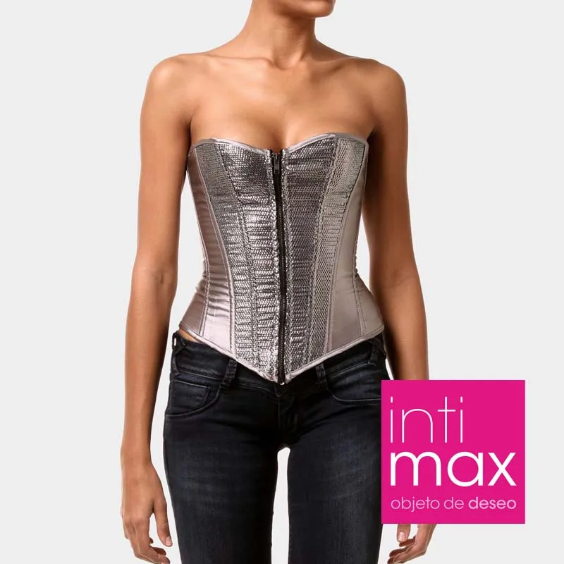 Интимакс Сабина корсет para mujer en color gris metalizado
