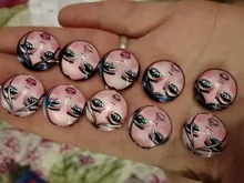 Botones a presión de 18mm para cara de niña, 10 Uds. Redondas mixtas, foto de cristal, cabujón, estilo para pulseras a presión de 18mm, regalo de joyería