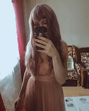 JONRENAU-Peluca de cabello sintético con flequillo para mujer, pelo largo ondulado Natural, Rubio mixto, marrón claro, para fiesta, Blanco/negro