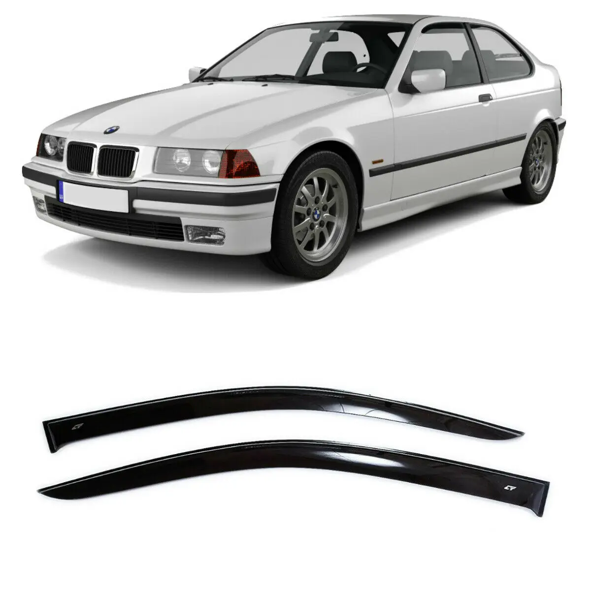Wind Visor Deflectors Cobra Tuning B23694- Car Ventvisor Door Side - Window Air Guard for Protection Against Snow Sun and Rain Compatible with BMW 3