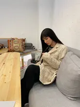 Pelucas de cabello humano liso con flequillo, hechas a máquina, pelo humano peruano Natural 130% Remy