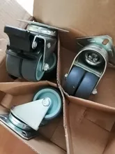 Casters Wheels Trolley Swivel Brake Soft-Rubber-Roller NAIERDI Heavy-Duty Platform 2inch