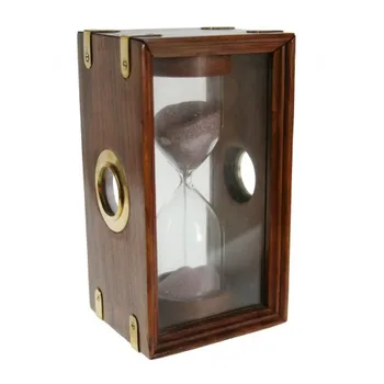 

Hourglass in wooden box 5 minutes. Measures: 18x10 cm.