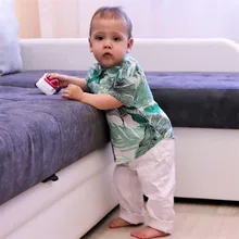 2-7T niño chico bebé niño Niñas Ropa de manga corta Camisa Floral Boho playa imprimir fiesta Caballero vacaciones de verano camisa de los muchachos
