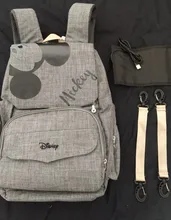 Bolsa de pañales con USB de Disney, mochila momia de maternidad/bolsa de pañales para bebé, bolso de viaje de Mickey Mouse, bolsa para cuidado del bebé, bolsa húmeda