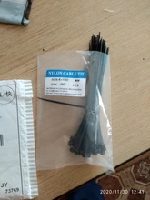 Brida de plástico autoblocante, cable de nailon, anillo de fijación, cremallera color negro, 5x300, 3x200 y 5x200, 100 unidades