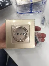 Power-Socket Glass-Panel Electrical-Outlet Crystal SRAN White Eu Standard 16A 86mm--86mm