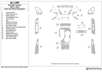 

Interior trim for Hyundai Tucson 2010-2013. Set L787.