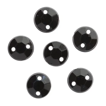 

Rhinestones sewn, acrylic, 6mm, 25 pcs/pack (round) Astra (N48 Black)