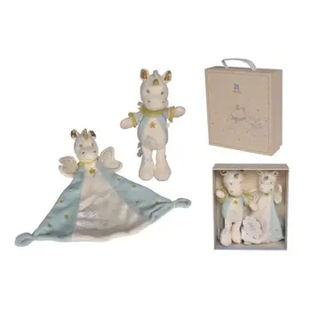 

NICOTOY Plush blue Unicorn + Quilt