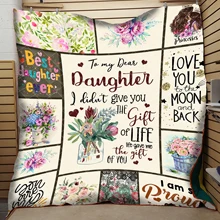 Для Моей дорогой дочки одеяло с 3d цифровой печатью и хлопковое летнее прохладное одеяло кондиционер мыть водой фабрики