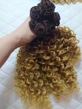 FASHION IDOL-mechones de pelo sintético rizado Afro, malla con división frontal con cierre, extensiones de cabello falso tejido de 16-20 pulgadas