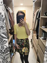 Female Tee Shirt Tops V-Neck Knitted Korea Short-Sleeve Solid Thin Gebreid Dames