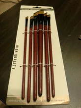 Pincel de pelo de Nylon para óleo redondo Filbert Ángel plano acrílico aprendizaje Diy acuarela pluma para artistas pintores principiantes, 6 unids/set