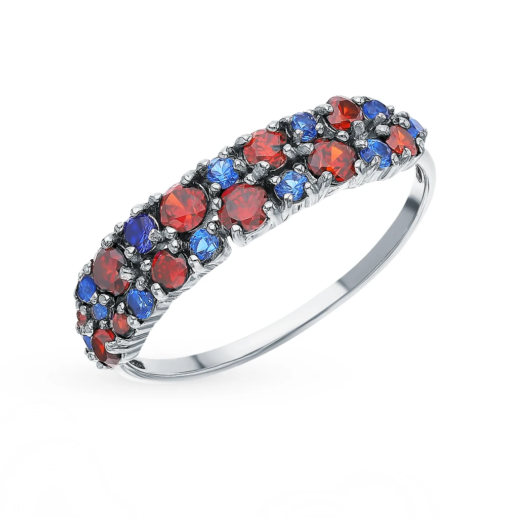 Серебряное кольцо с фианитами SUNLIGHT проба 925 | Украшения и аксессуары