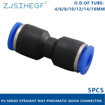 

Pneumatic Push in Fitting Straight Pipe Union for Tube OD 4/6/8/10/12/14/16mm Air Fitting Pneumatic-quick-connector PU