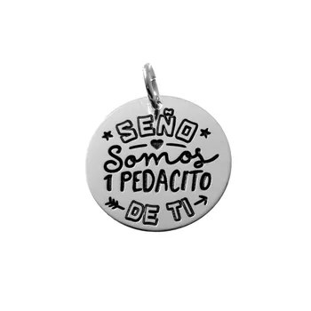

Pendant 925 Sterling silver m Disc 20mm. Message LSTER WE ARE A BIT OF TI-Customizable-RECORDING INCLUDED IN THE PRICE