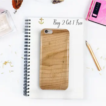 

Natural Wood iPhone Case for iPhone X Xs Xr Max 8 Plus 7 6 6s 5 5s SE Cell Cover High Quality Print - Clear Rubber Case