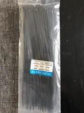 Cordón de nailon con autosujeción, cuerda para Arnés con cinta plástica ignífuga, 4x100mm, color blanco y negro, 200 Uds.