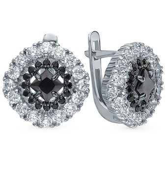 

Silver earrings with cubic zirconia sunlight sample 925 test