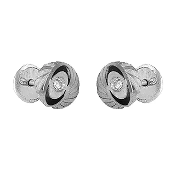 

Earrings 18k White Gold model Ironmongery (2 Zircons) Measurement: 6mm.