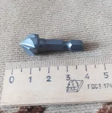 Broca de chaflán para taladro avellanado de 90 grados, vástago hexagonal de 1/4 , puntas de ángulo de trabajos de carpintería, cortador de corte cónico, elimina la fresa, 1 ud.