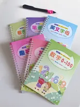 Nuevo 6 libros/set reutilizable niños cuaderno para caligrafía mano práctica de la escritura de libro para niños artística de bebé libro libros juguete