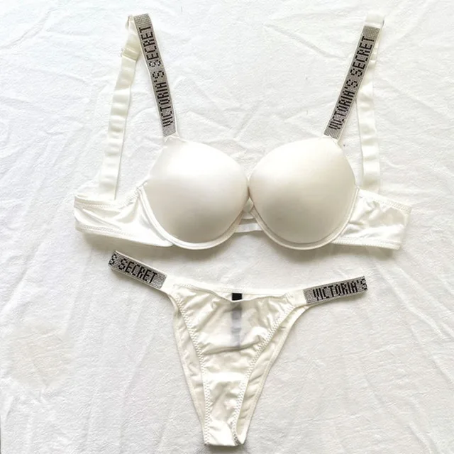 Women Sexy Seamless Bra Comfortable Lingerie Set Push Up Bra Victoria's Secret Lingerie Set Women 2 PCS Brand Underwear Clothing White
