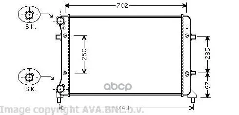 Радиатор Охлаждения Двигателя Ava Vw2204 Ava арт. VW2204