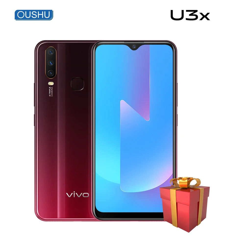 Vivo оригинальный U3x Snapdragon 665 Восьмиядерный Celular 5000 мАч аккумулятор 18 Вт флэш
