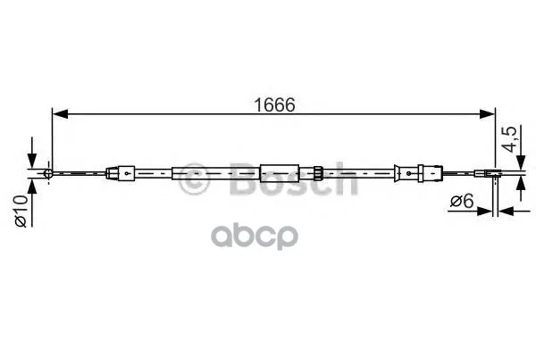 Трос Стояночного Тормоза Mb Sprinter/Vw Crafter 1666мм Bosch арт. 1987482032
