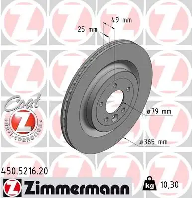 Диск тоPмозной ZIMMERMANN 450521620