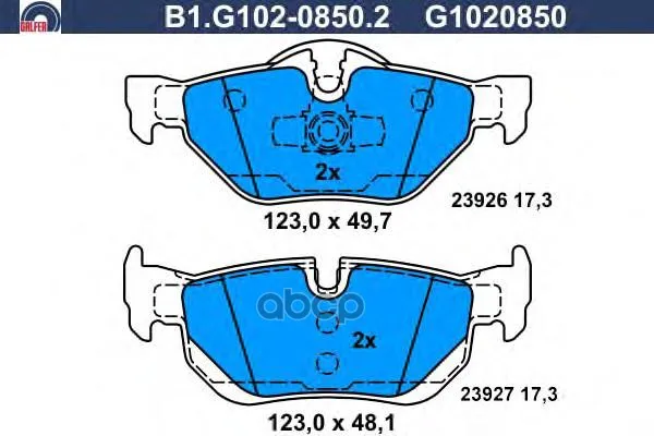 Колодки Тормозные Дисковые Galfer B1g10208502 GALFER арт. B1G10208502
