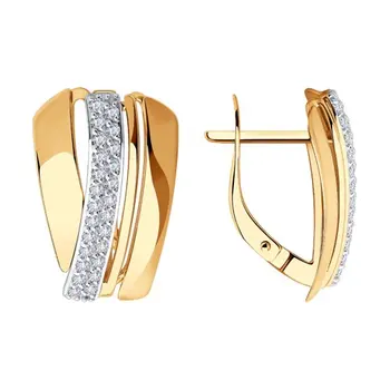 

Drop Earrings with stones SOKOLOV gold with cubic zirconia fashion jewelry 585 women's male, long earrings