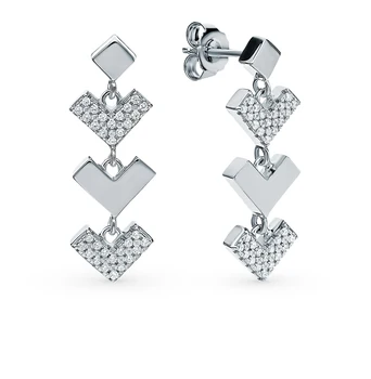 

Silver earrings with cubic zirconia sunlight sample 925