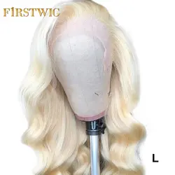 Firstwig длинный парик бразильские натуральные предварительно сорванные 613 светлые прозрачные полные кружевные человеческие волосы парики с