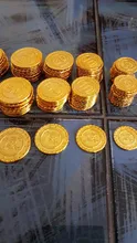 Monedas de plástico de piratas para niños, juego de monedas de oro para decoración de fiesta, 100 Uds.