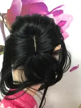 Halo Lady-Clip de belleza para mujer, cabello humano con explosión de flequillo, pieza central, pelo lacio brasileño no Remy para la pérdida de cabello