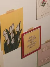 Tarjeta decorativa de tulipán de 13 hojas, bloque de Color geométrico de flor inglesa, postal artesanal, pegatina de pared, accesorios para fotos, tarjetas de felicitación