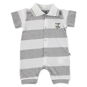 

ebebek Carmin Baby Summer Boy Plane Group Supreme Short Sleeve Rib Romper