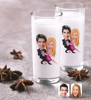 

Personalized Valentine Caricature Of Dual Arrack Cup Seti-13