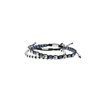 

Double bracelet Unisex Steel Balls Sodalite Skulls Macrame SKULL RIDER