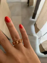 Anillo con forma de cadena chapado en oro, 7mm de ancho, Vintage, gótico, grueso, Midi, joyas antiguas, accesorio