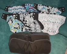 [Simfamily] 6 uds pañal + 6 uds insertar pañal de tela lavable cubierta de pañal ajustable reutilizable de tela pañales disponibles cubierta de pañal