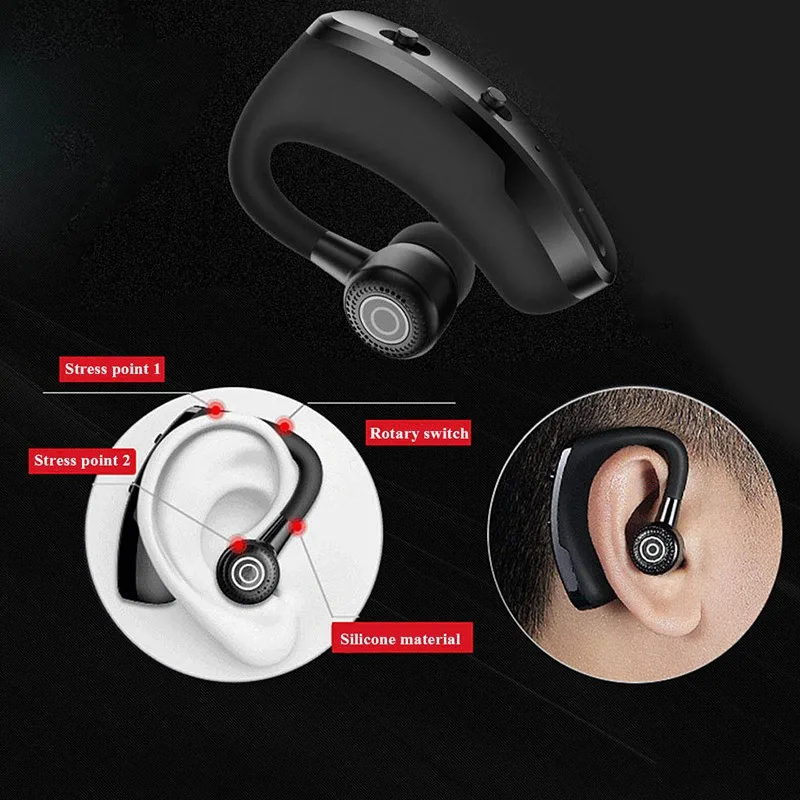 Bluetooth headset With Microphone V9 Business Bluetooth Headphone Handsfree Sports Waterproof wireless Earphone Noise Reduction
