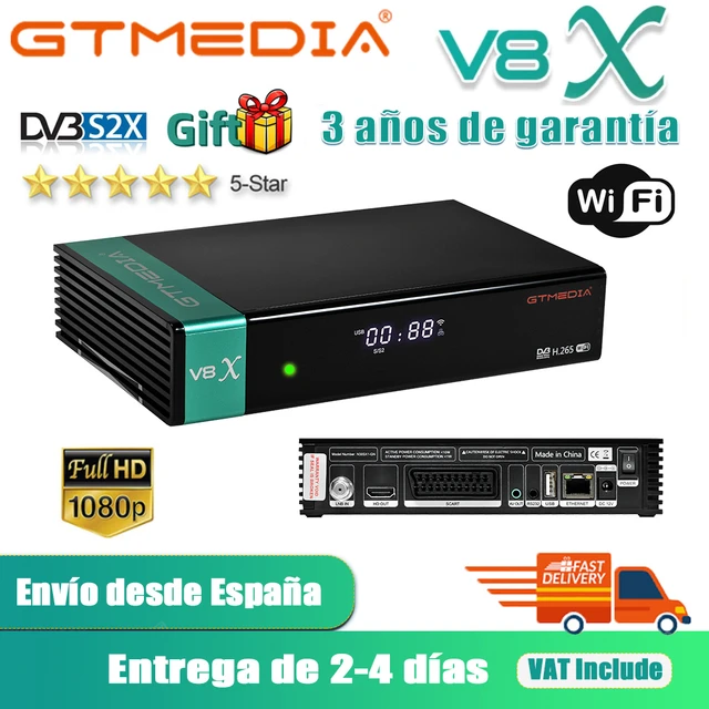 Receptor de TV por satélite FTA HD V8X, actualización de V8 NOVA, Wifi  integrado, H.265