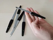 1or5 uds/negro Mango de Metal limas de uñas de doble cara fuerte borde manicura belleza y aseo pedicura para el cuidado de los pies herramientas