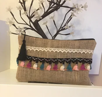 

Pafuli Handmade Jute Ethnic Clutch Bag